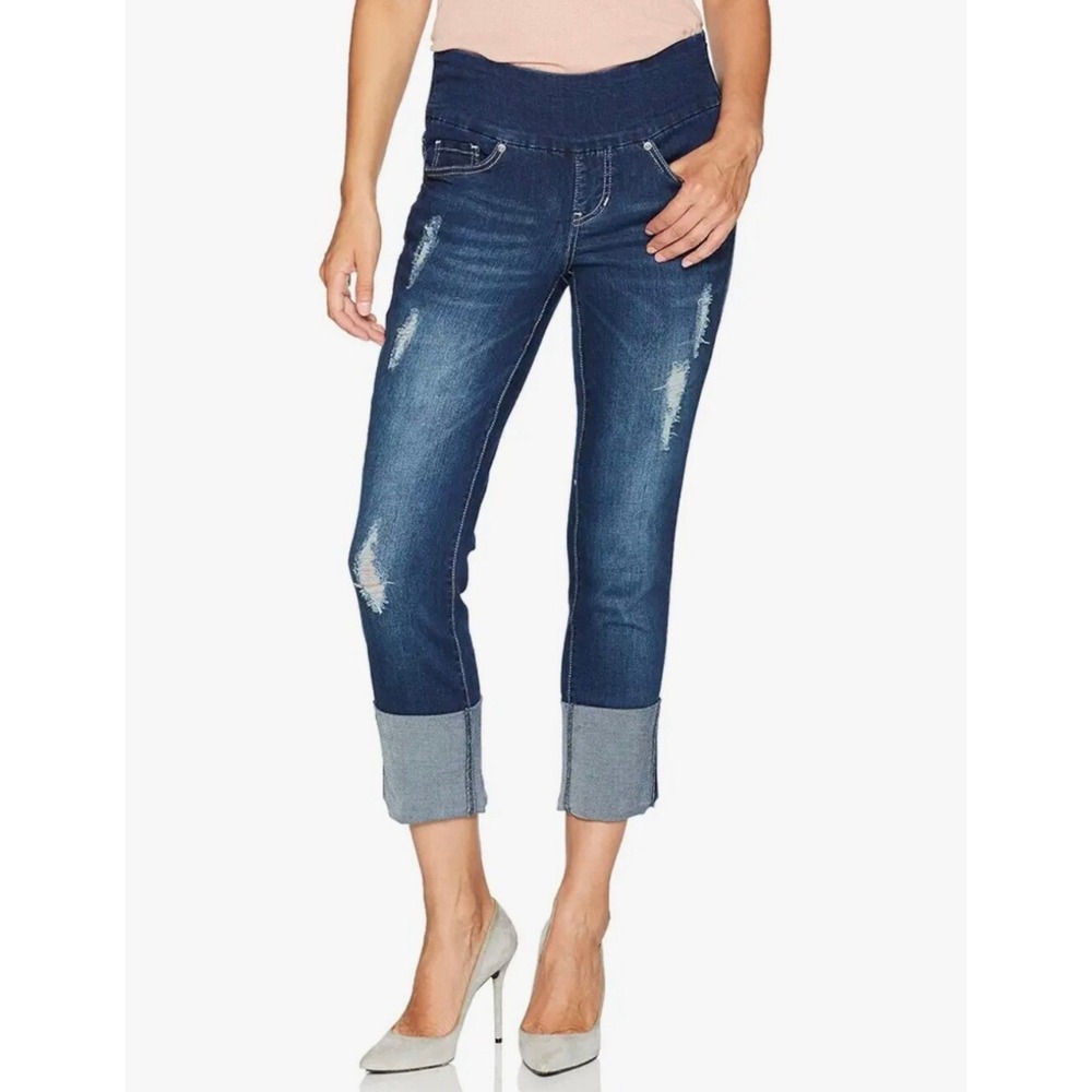 Jag Jeans Lewis High Rise Straight Ankle Cuffed Slimming Stretch Jeans Size 2